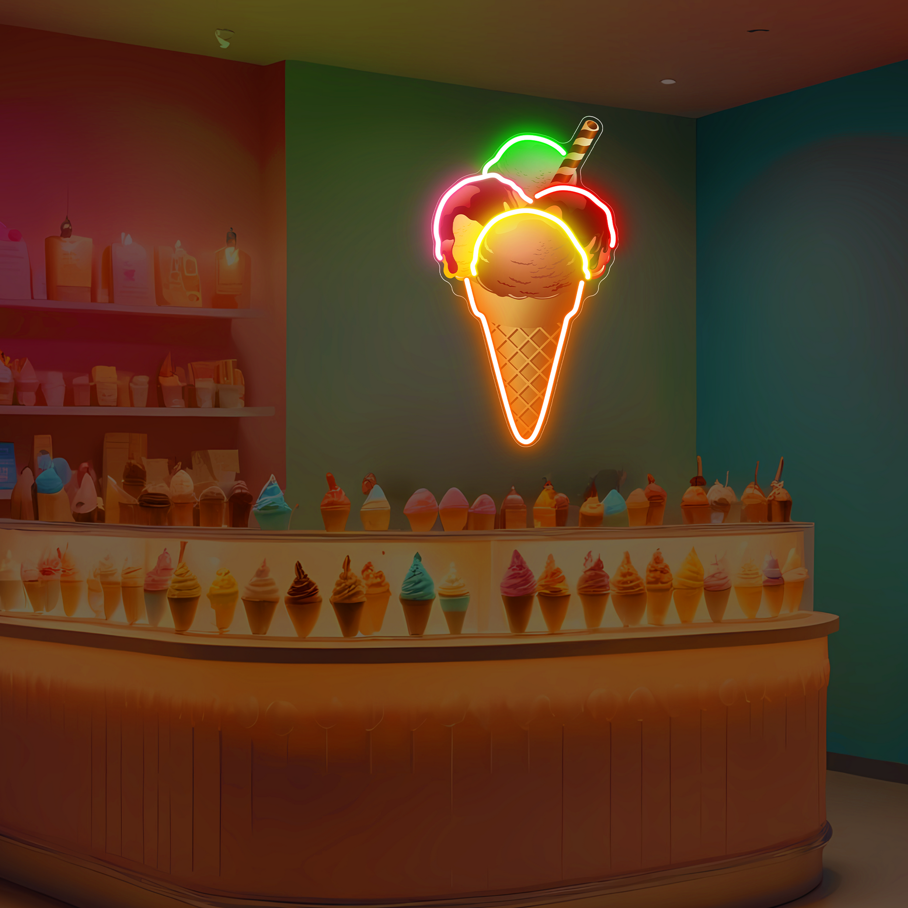 Ice Cream UV Neon sign