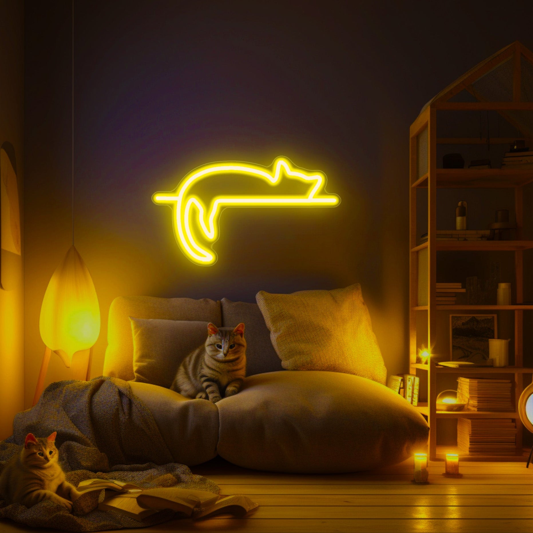 Cat Lying Neon Sign