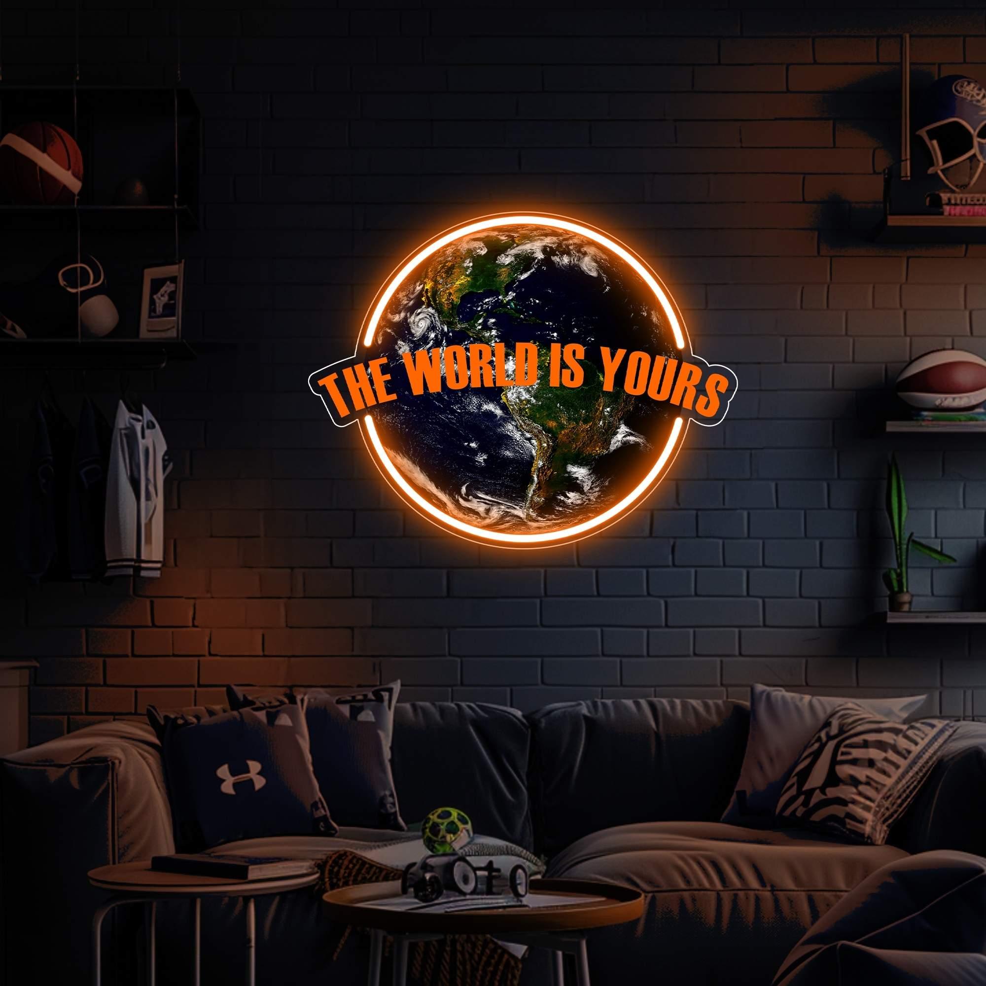 The World is Yours UV Neon Sign Lets Neon