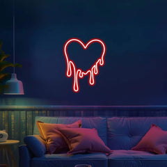 Melting Heart Neon Sign - Illuminate Your Space with Love and Warmth! Lets Neon