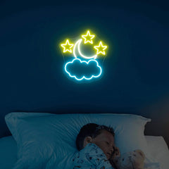 Moon, Cloud and Star Neon Sign Lets Neon