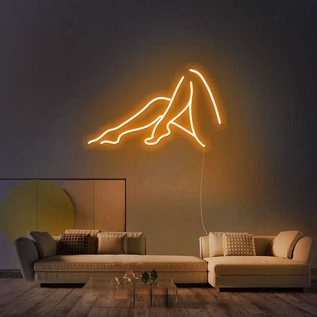 Female Legs Silhouette Neon Sign