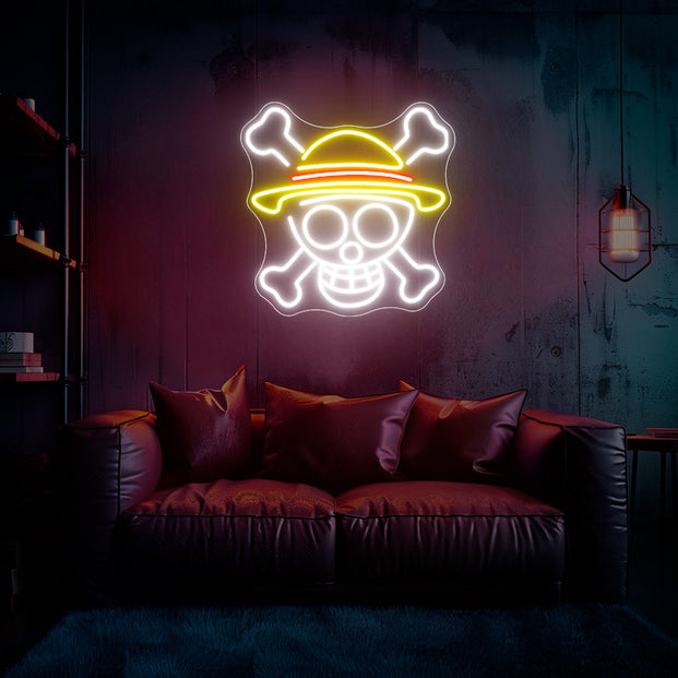 Jolly Roger Luffy Neon Sign