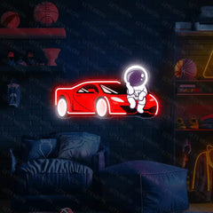 Astronaut with Car UV Neon Sign Lets Neon