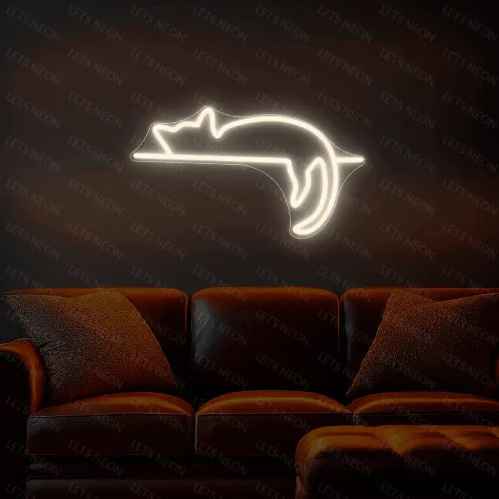 Cat Lying Neon Sign Lets Neon