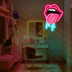 Dripping Lips UV Neon Sign Lets Neon