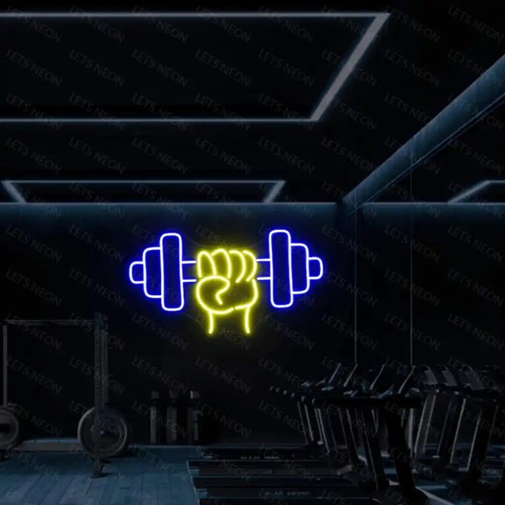 Dumbell neon sign Lets Neon