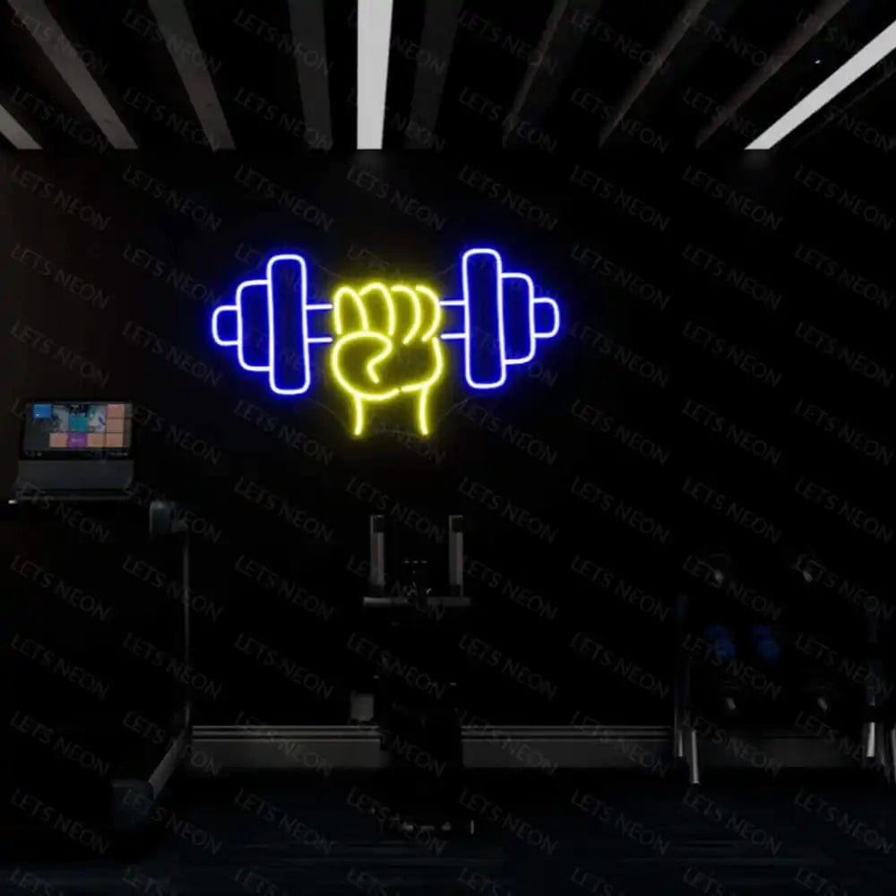 Dumbell neon sign Lets Neon