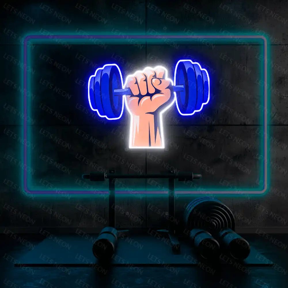 Dumbell UV Neon Sign Lets Neon