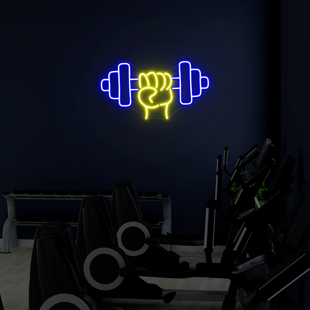 Dumbell neon sign