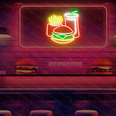 Fries, Burger, and Drink Neon Sign Lets Neon