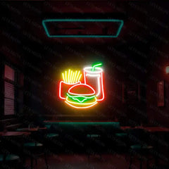 Fries, Burger, and Drink Neon Sign Lets Neon