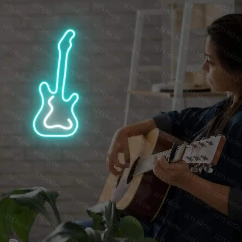 Guitar Neon Sign - Rock Your Space with Musical Vibes! Lets Neon