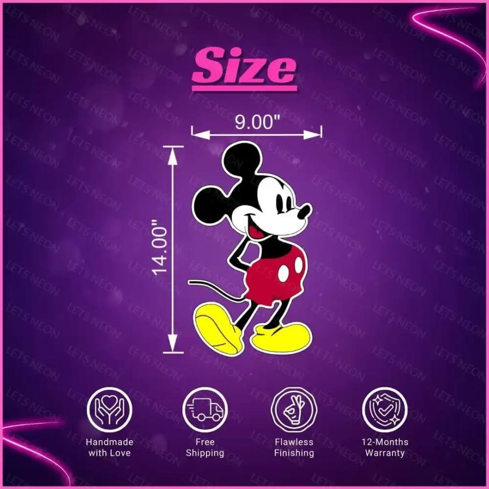 Micky Mouse UV Neon Sign Lets Neon