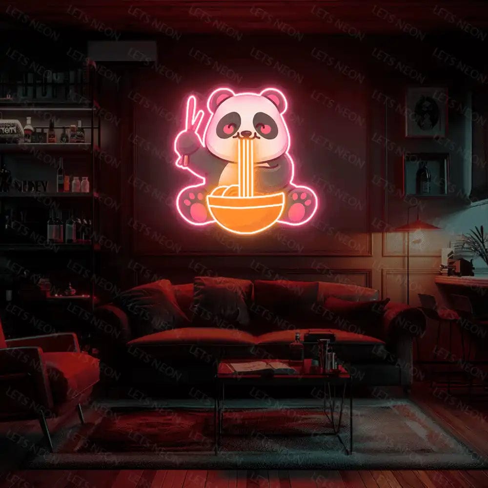 Panda Eating Ramen UV Neon Sign Lets Neon