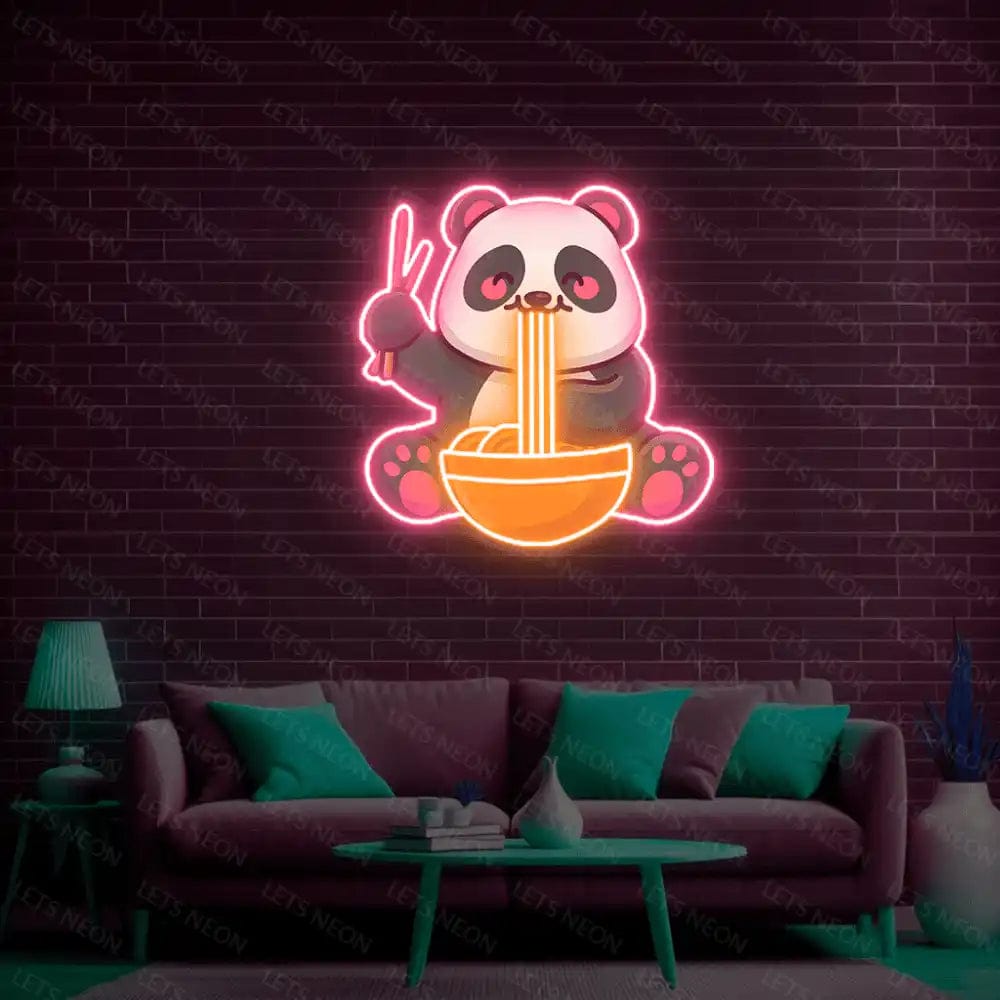 Panda Eating Ramen UV Neon Sign Lets Neon