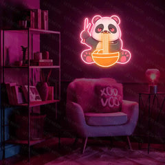 Panda Eating Ramen UV Neon Sign Lets Neon