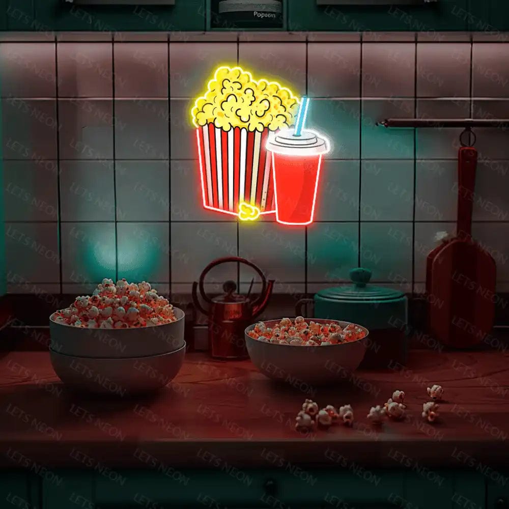 Pop Corn & Drink UV Neon Sign Lets Neon