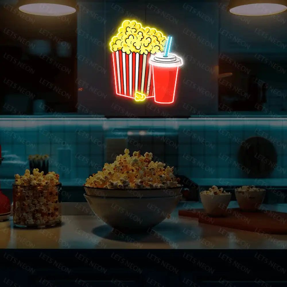 Pop Corn & Drink UV Neon Sign Lets Neon