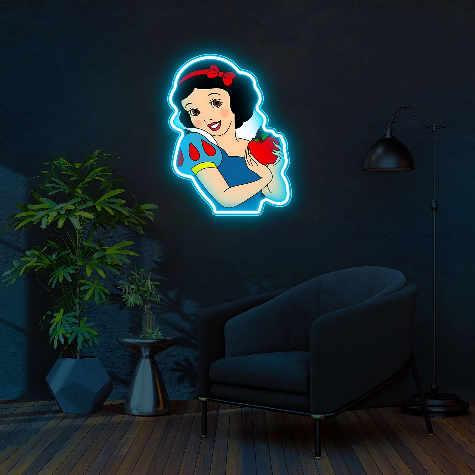 Snow White UV Neon Sign