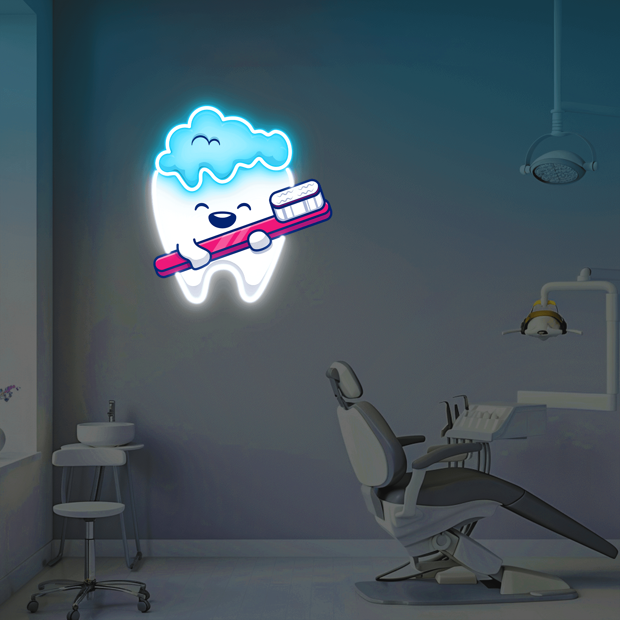 Brushing Teeth UV Neon Sign Lets Neon