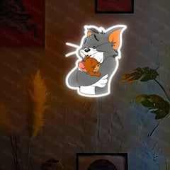 Tom Hugging Jerry UV Neon Sign Lets Neon