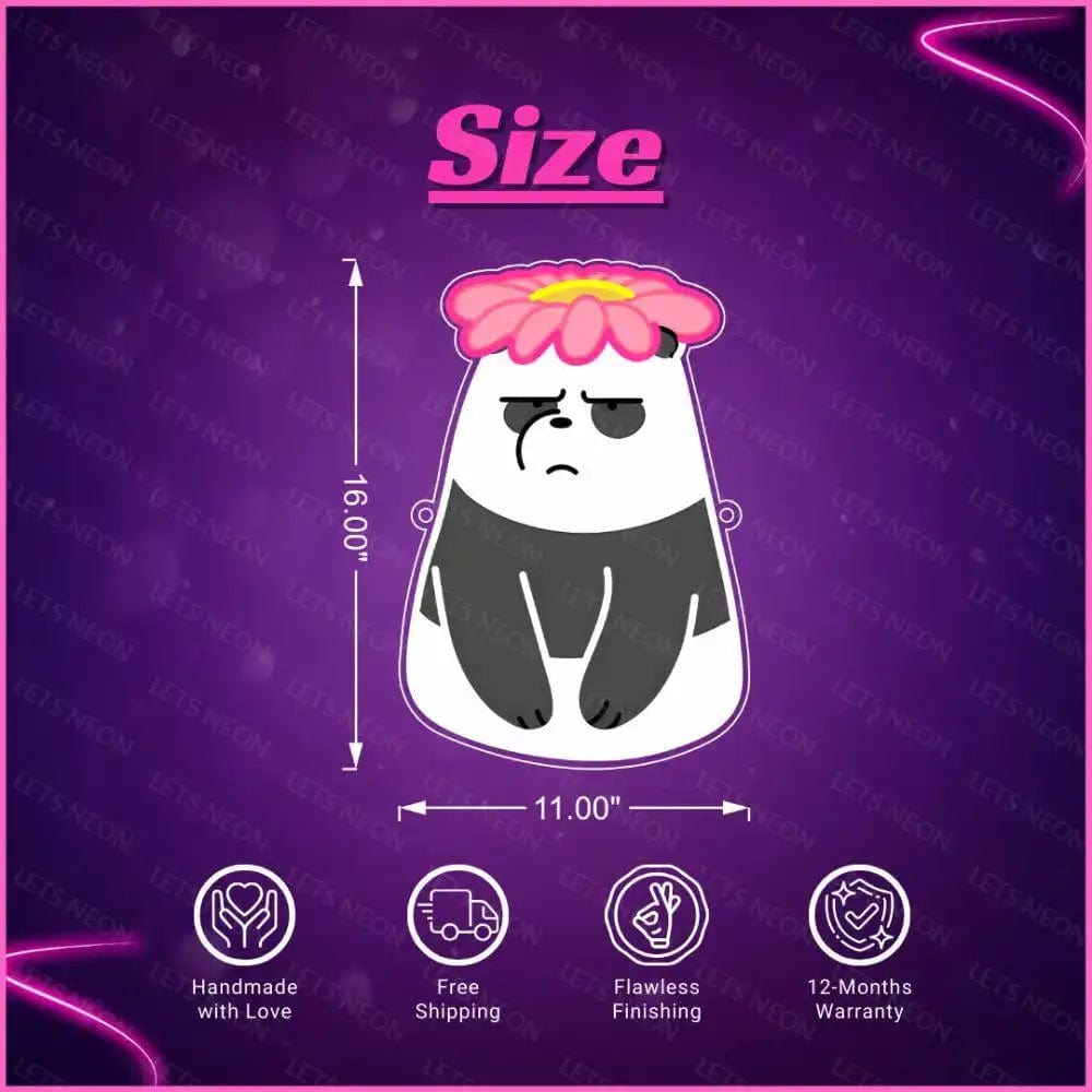 We Bare Bears Panda UV Neon Sign Lets Neon