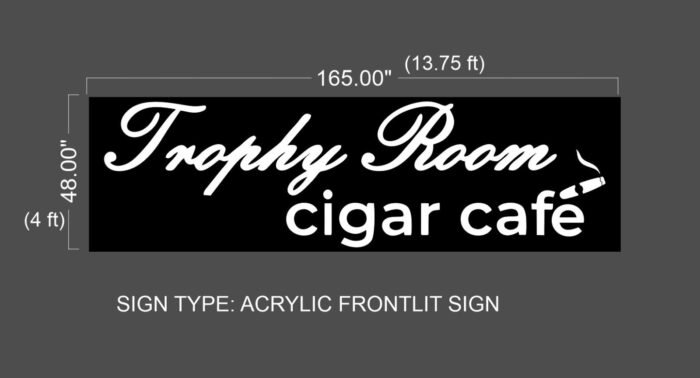 Pending payment for acrylic frontlit sign