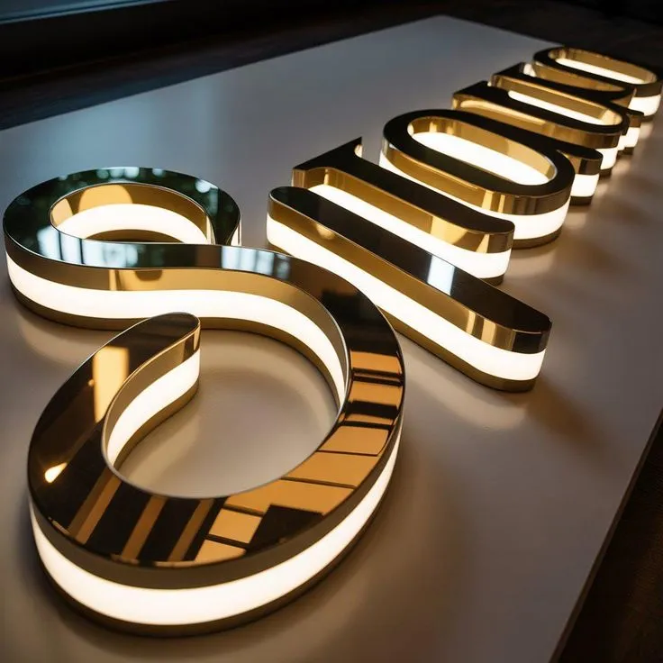 Custom Metal Backlit LED Logo Sign 3D Illuminated Business Signage 1